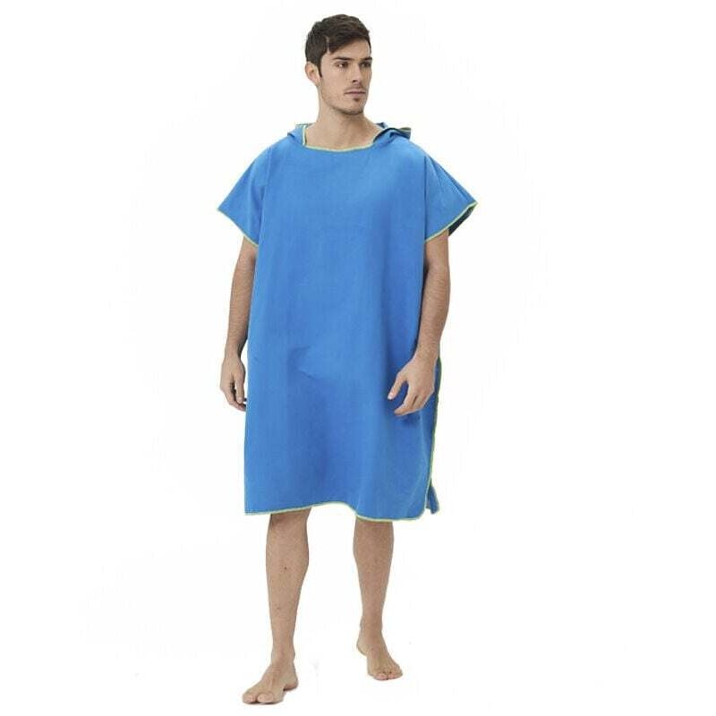 Weiches Strandtuch mit Kapuze aus Mikrofaser für Erwachsene, schnelltrocknendes Surf-Strandtuch (blau)