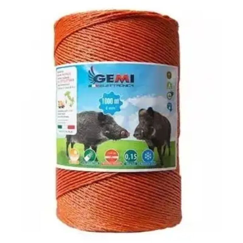 Weidezaunlitze Für Den Weidezaun 1000 Mt 6 Mm² Litze Weidezaunseil Elektrozaun Für Schafe Rinder Schweine Wildschweine Und Rehe Gemi Elettronica