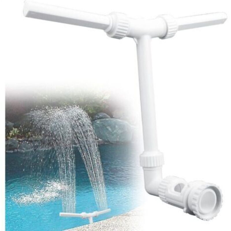 Weißer Pool-Wasserfall, Pool-Brunnen, Pool-Sprinkler, Pool-Belüfter, einstellbarer hydrodynamischer Pool-Wasserfall, Garten im Freien, geeignet für