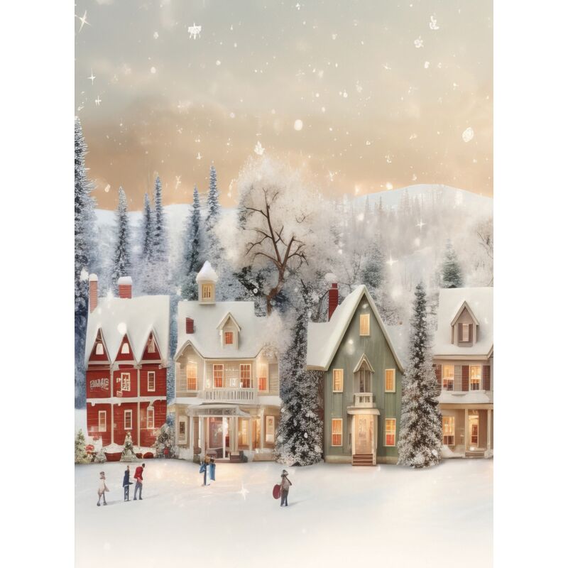 Weihnachten Winter Stadt Poster Weihnachten Winter Schnee Landschaft P238150x70