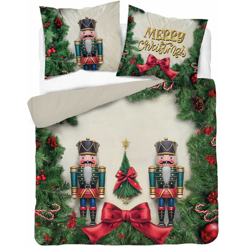 Weihnachts-Bettwäsche-Set 160x200 Nussknacker Weihnachten Holland FROHE WEIHNACHTEN