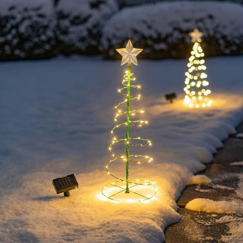 Weihnachtsbaum Beleuchtung Aussen Solar, Weihnachtsdeko Aussen Solar Wetterfest Tannenbaum, Weinachtsbeleuchtung led Draußen, Solar Lichterkette