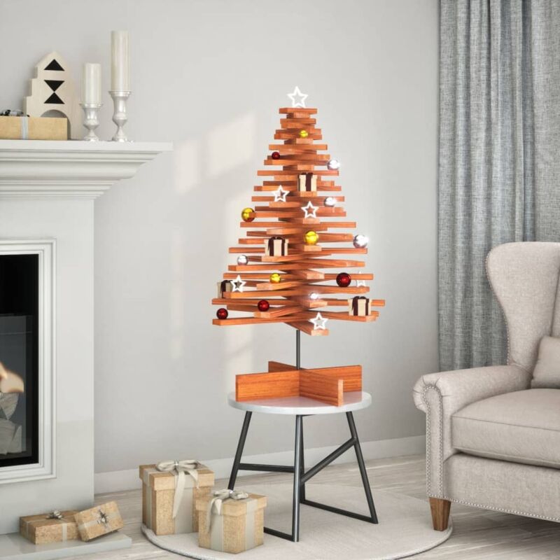 Weihnachtsbaum zum Schmücken Wachsbraun 100cm Massivholz Kiefer vidaXL