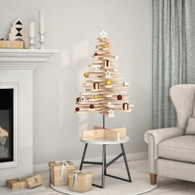 vidaXL Weihnachtsbaum Holz zum Schmücken 100 cm Massivholz Kiefer