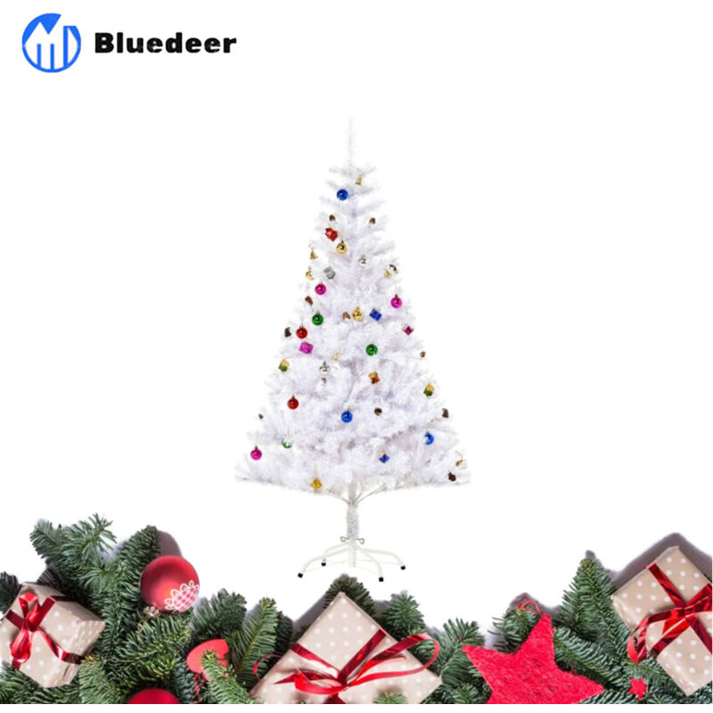 Weihnachtsbaum künstlicher Christbaum Tannenbaum Baum 150 cm mit Ständer inkl. Dekor (150 cm – weiß/Weihnachtsbaum)