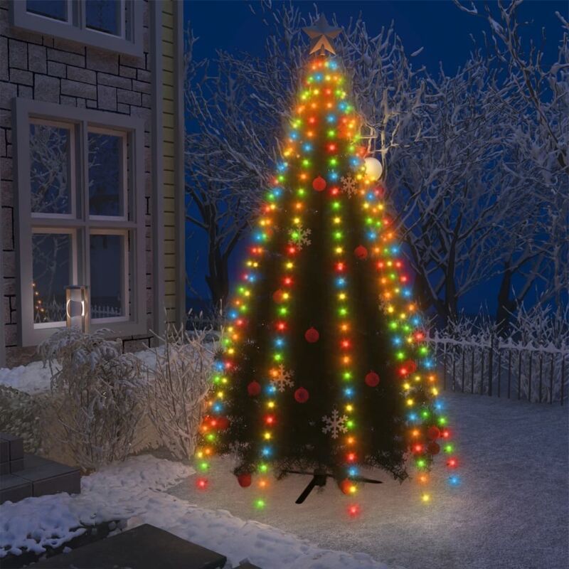 Weihnachtsbaum-Lichternetz mit 300 LEDs Mehrfarbig 300 cm Vidaxl
