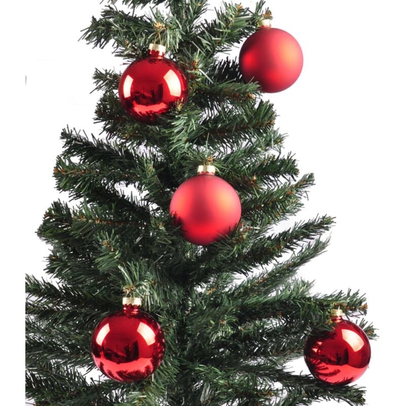Weihnachtsbaumkugeln 8er-Set rot Christbaumkugeln Baumschmuck 8cm Weihnachtsdeko - rot