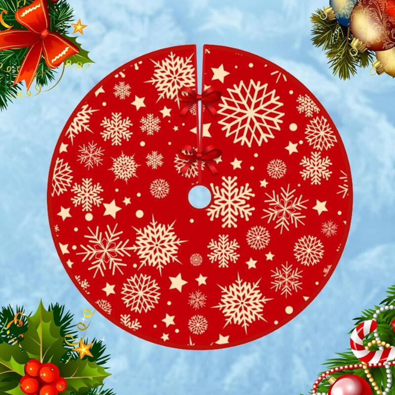 Weihnachtsbaumrock, 90 cm, Weihnachtsbaum-Fußabdeckung, Weihnachtsbaum-Fußabdeckung, für Weihnachtsbaumdekoration, Weihnachtsbaumrock passt für die