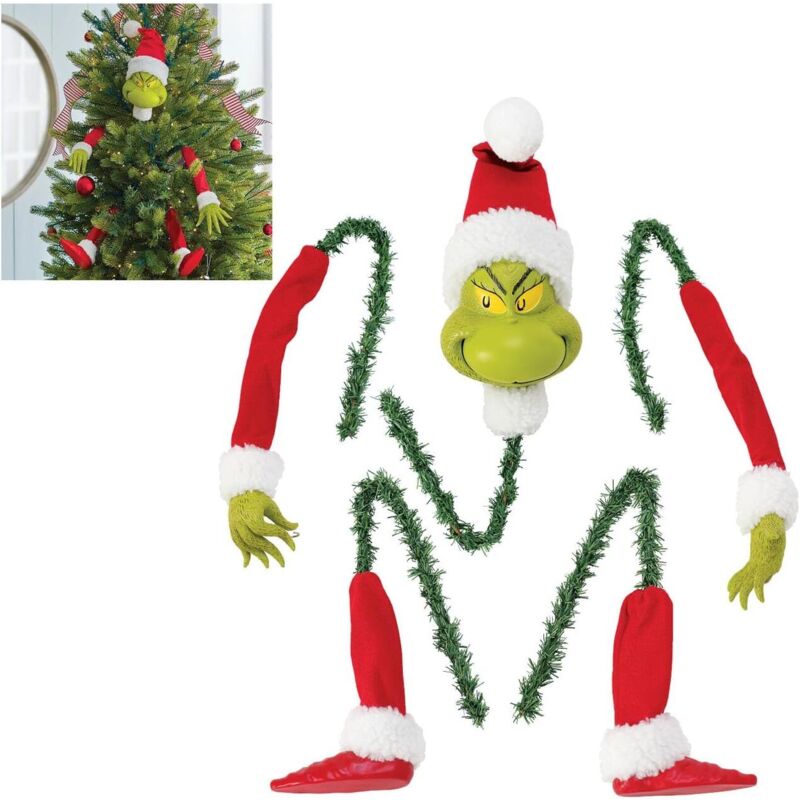 Weihnachtsbaumschmuck-Geschenke, Weihnachtsbaumspitze, Elfenkopf/-arm/-bein für den Baum, ausgestopftes Elfenbein oben aufgeklebt,