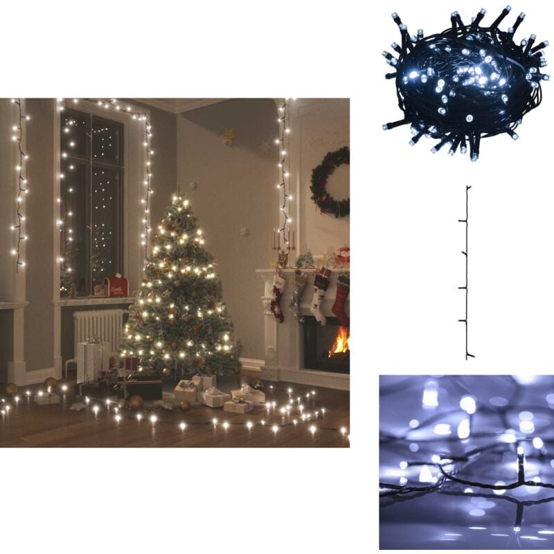 LED-Lichterkette mit 150 LEDs Kaltweiß 15 m pvc - Weihnachtsdeko - LED-Lichtring - Lichterkette - Festliche Beleuchtung - Dekorative Beleuchtung