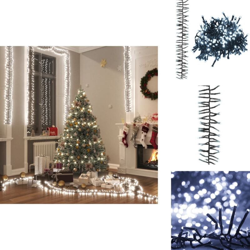 LED-Lichterkette mit 400 LEDs Kaltweiß 7,4 m pvc - Weihnachtsdeko - LED-Lichtringe - Lichterketten - Indoor Beleuchtung - Outdoor Beleuchtung