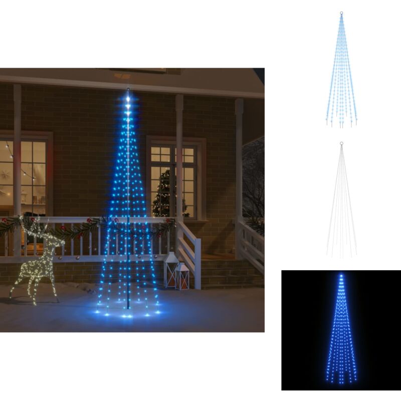 Weihnachtsbeleuchtung - Living LED-Weihnachtsbaum für Fahnenmast Blau 310 LEDs 300 cm