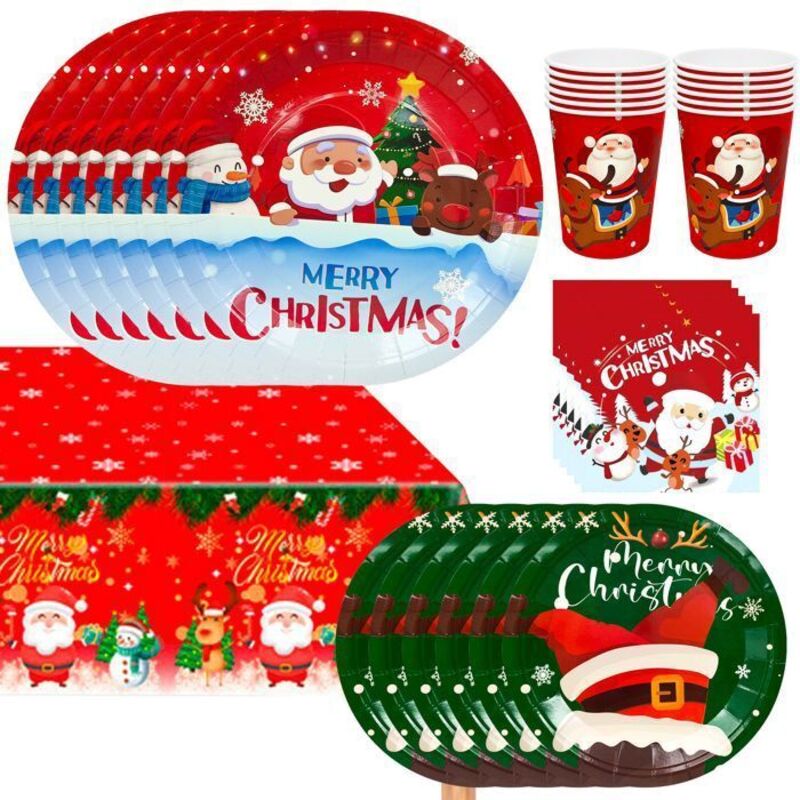 Festliche Dekorationen Weihnachtsgeschirr, Weihnachtsfeier Geschirrset, Weihnachtstischdecke