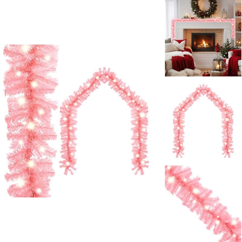 Weihnachtsgirlande mit LED-Lichtern 20 m Rosa - Weihnachtsdeko - Lichterkette - LED-Lichterkette - Rosa Weihnachtsdeko - Indoor Deko