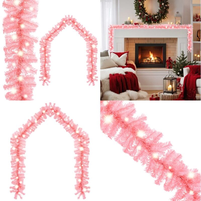 Weihnachtsgirlande mit LED-Lichtern 20 m Rosa - Weihnachtsdeko - Lichterkette - LED-Lichterkette - Rosa Weihnachtsdeko - Indoor Deko - Home & Living