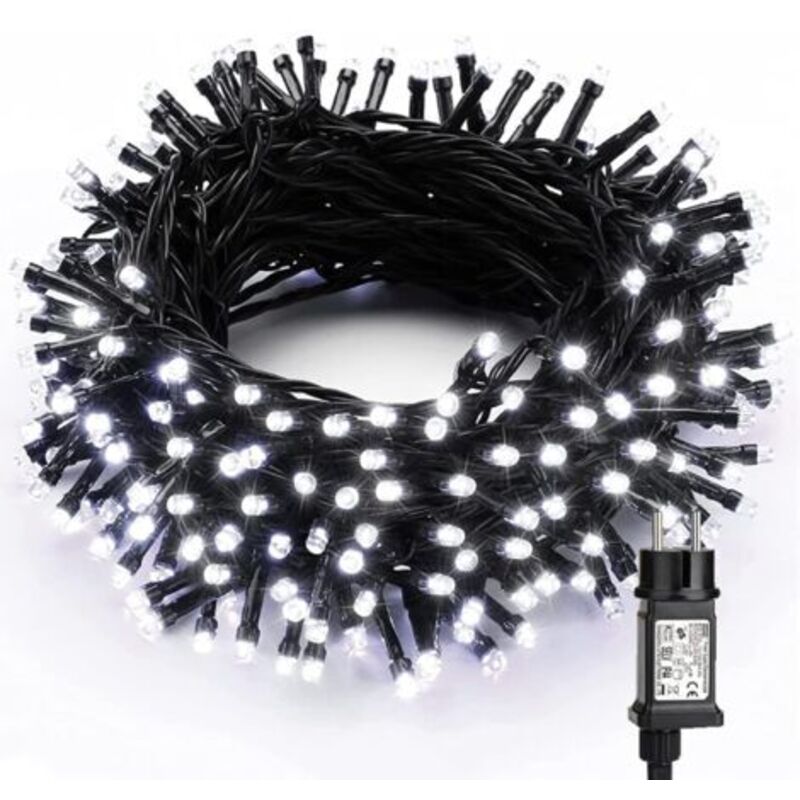 Weihnachtslichterkette für drinnen und draußen, 20 m, 200 kaltweiße LEDs, 8 Modi, wasserdicht, für Weihnachten, Partys, Hochzeiten, Weihnachtsbaum,