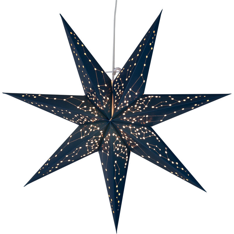 Star Trading Weihnachtsstern Galaxy von Star Trading, 3D Papierstern Weihnachten in Blau, Dekostern zum Aufhängen mit Kabel, E14 Fassung, ø: 60 cm