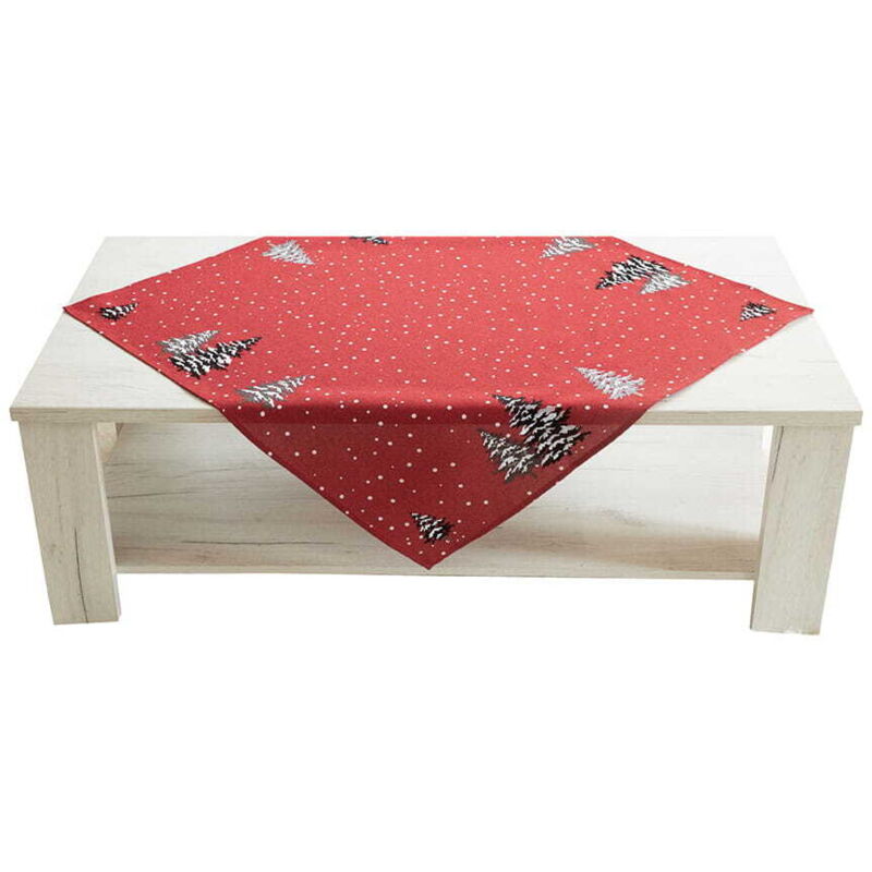 Weihnachtstischläufer 85x85 Schneezauber Rot