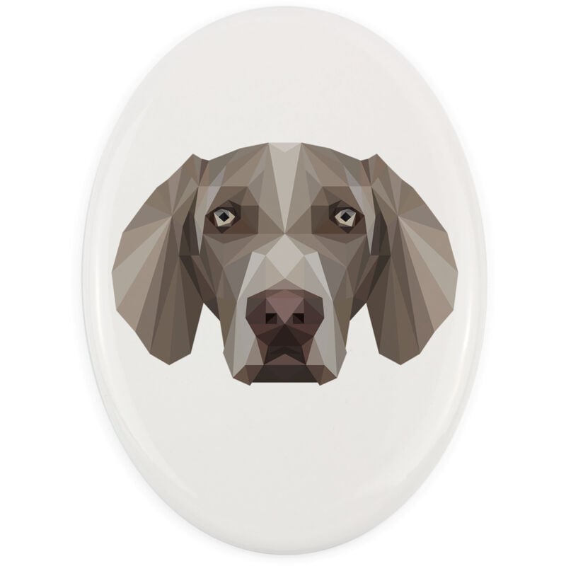 Weimaraner - ein Schild mit Foto und geometrischer Aufschrift von Art-Dog