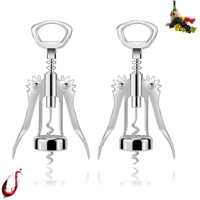 Weinflaschenöffner, Korkenzieher mit Flügeln, multifunktional und langlebig, geeignet für Familien, Restaurants, Bars