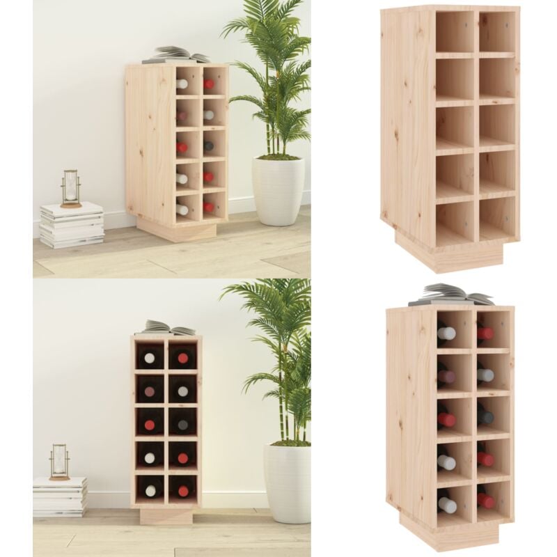 Vidaxl - Weinregal 23x34x61 cm Massivholz Kiefer - Weinregal, Weinregale, Weinschrank, Alkoholschrank, Whisky Schrank, Holz Flaschenregal,