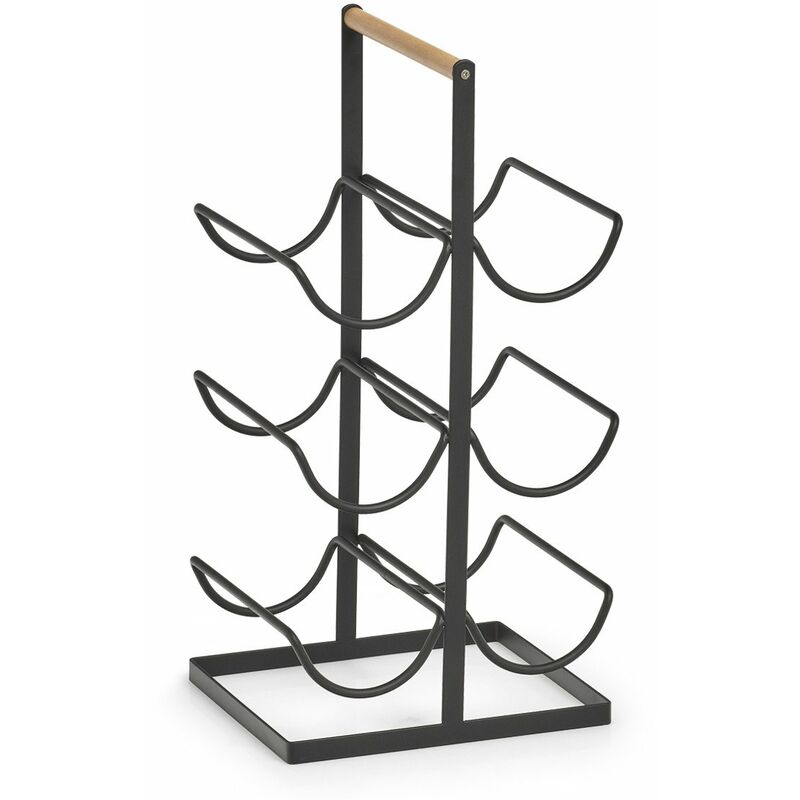 Weinregal aus Metall, 6 Speichen, 46 cm, schwarz Zeller Zeller