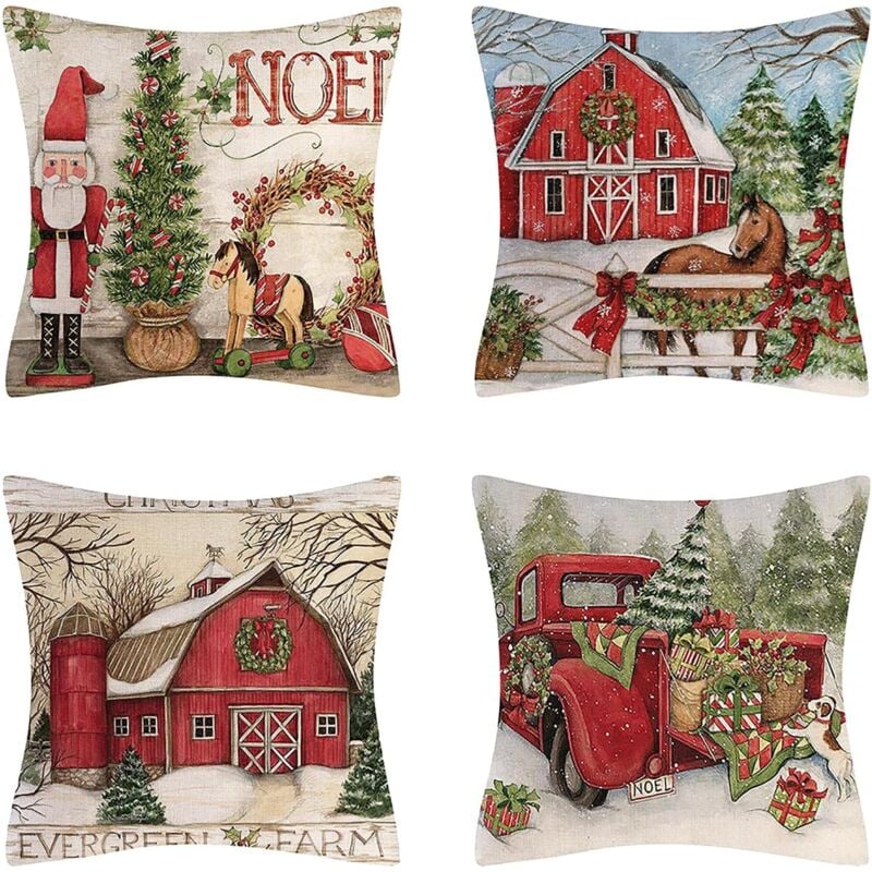 Weitere Weihnachtsdeko, Kissenbezüge Weihnachtsdeko – diy Kissenbezüge in Weihnachtsform Quadratischer Kissenbezug mit Reißverschluss, 18x18 Zoll