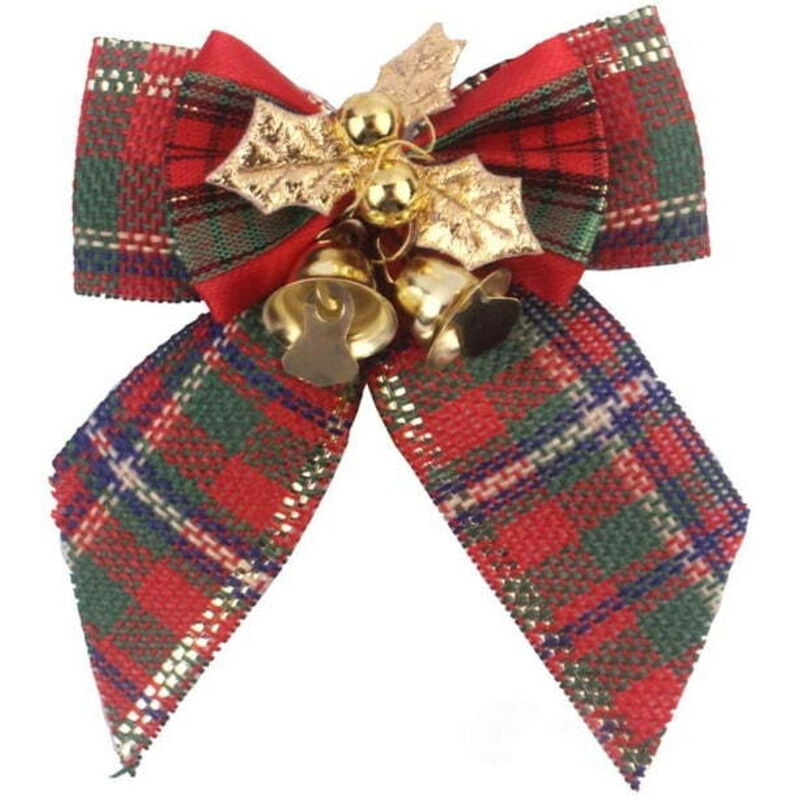 Weitere Weihnachtsdeko, unbeleuchteter Kranz mit Schleife und Glockenkasten mit Weihnachtsbaum, Weihnachtsdeko, Wohndeko, kleine Weihnachtsdeko.