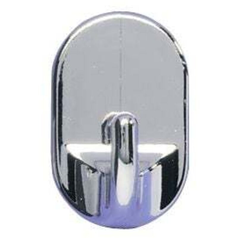Wenko - 3er Set oval Haken Kleider Garderoben Wand Tür Selbstklebend Chrom Bad wc - silber glänzend