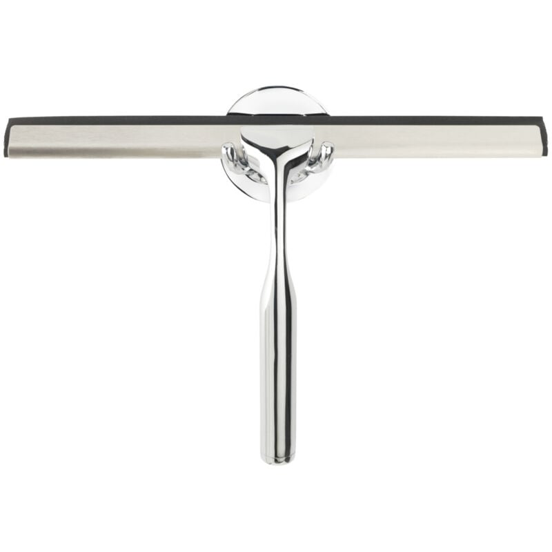 Badezimmerwischer Terni Plus, mit Turbo-Loc® Wandbefestigung, Silber glänzend, Zinkdruckguss chrom, Zinkdruckguss silber, Gummi schwarz - silber