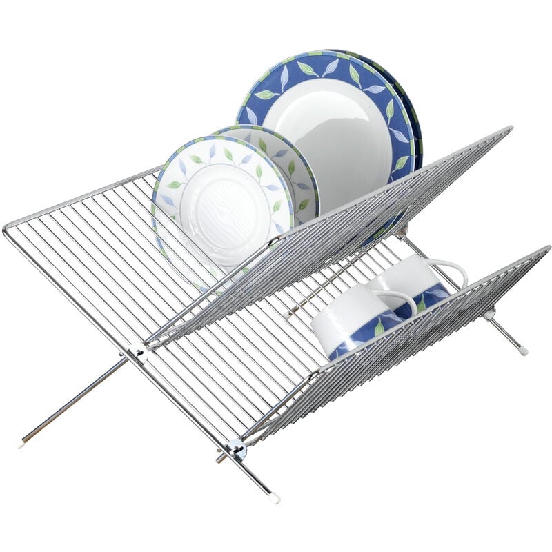 Geschirrabtropfer Duo, Silber glänzend, verchromtes Metall silber glänzend - silber glänzend - Wenko