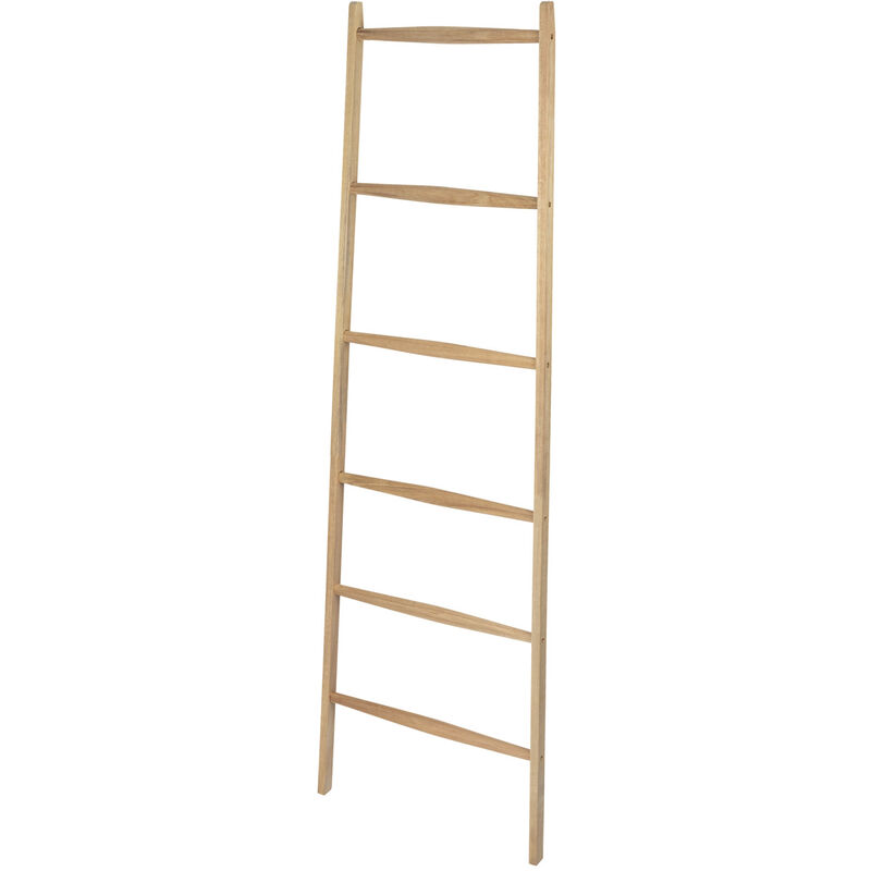 Wenko - Handtuchleiter Acina, Maße: 55 x 170,5 x 21 cm, Braun, Holz natur - braun