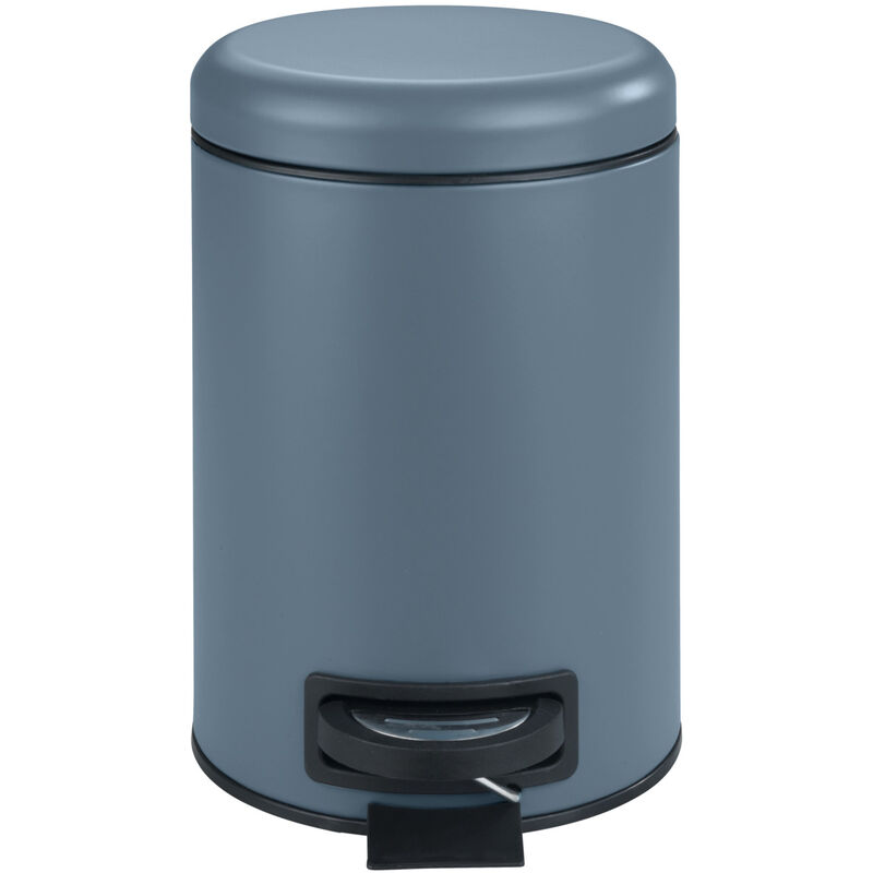 Kosmetik-Treteimer Leman Slateblue 3 l, Kosmetikeimer, Mülleimer, Blau, Stahl blau, Polypropylen schwarz - blau - Wenko