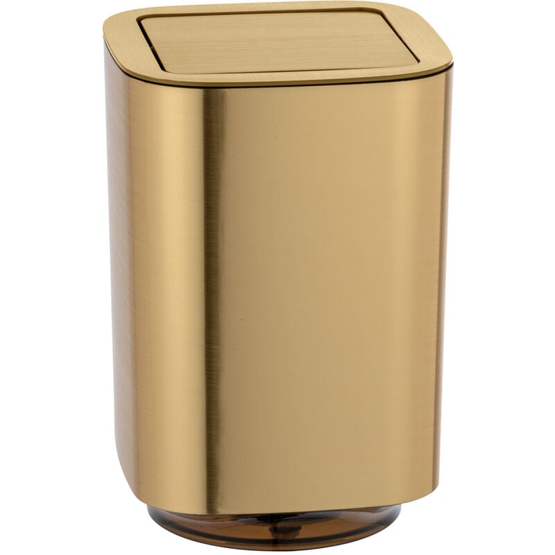 Schwingdeckeleimer Auron Gold, Kosmetikeimer mit Schwingdeckel, 5,5 l, Gold, Kunststoff gold - gold - Wenko