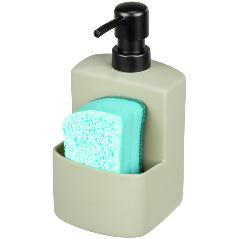 Spülmittelspender Festival Siena, Seifenspender, mit griffiger Soft-Touch Oberfläche, Grün, Soft-Touch Keramik grün, Kunststoff (abs) schwarz - grün