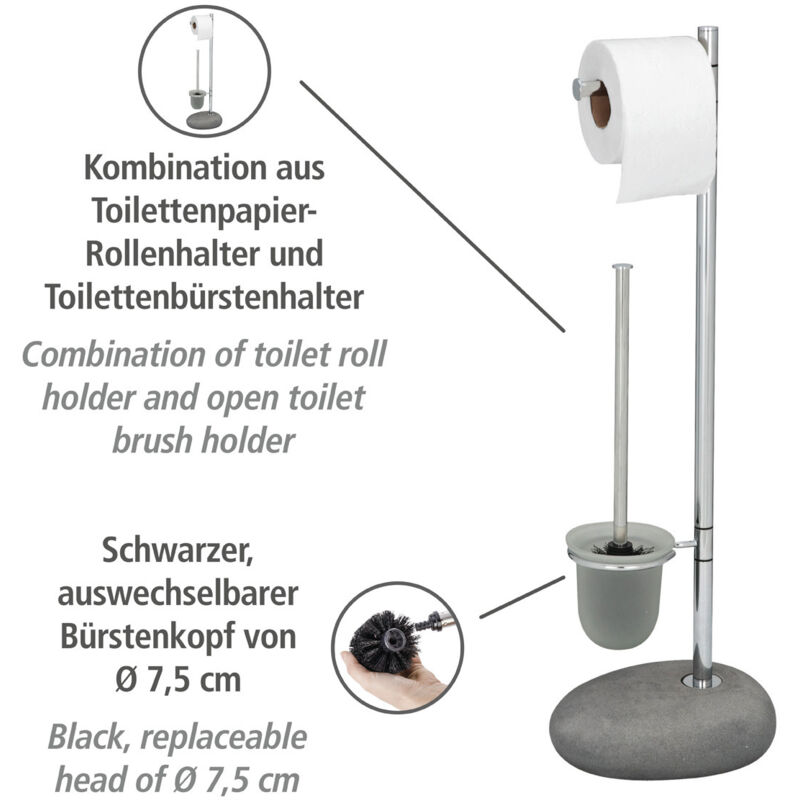 Stand WC-Garnitur Pebble Stone Grey - Wenko