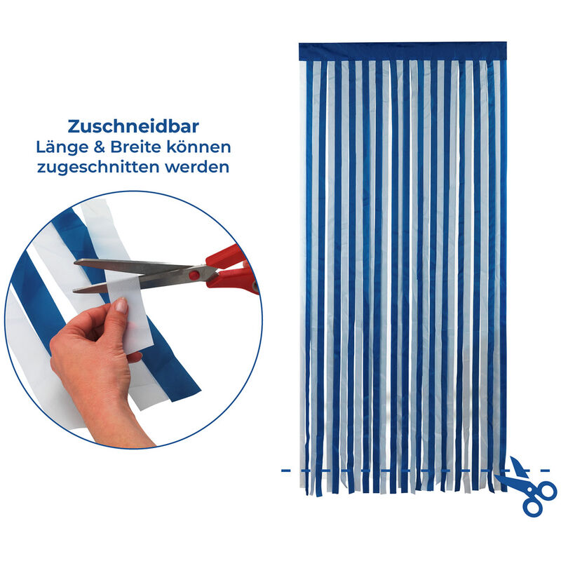 Maximex Türvorhang Blau-Weiß, zuschneidbar, Blau, Polyester blau weiß - blau
