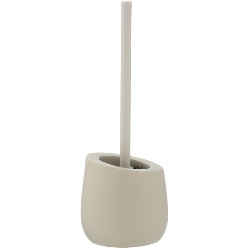 WENKO WC-Garnitur Badi Beige Keramik, mit Silikon-Bürstenkopf, Beige, Keramik beige