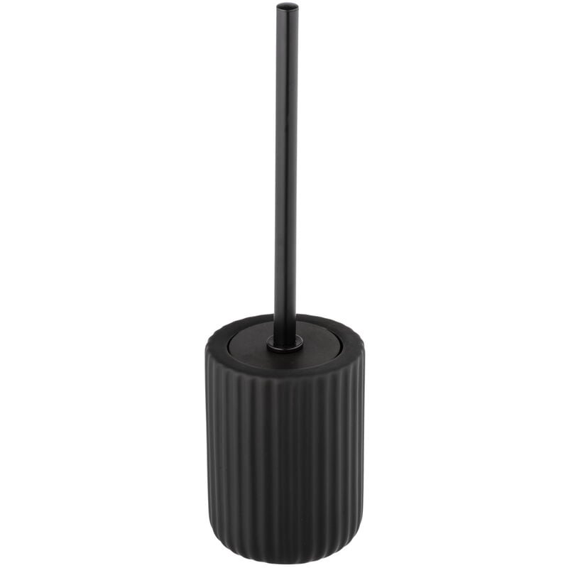 WC-Garnitur Belluno Schwarz Keramik, WC-Bürstenhalter, Schwarz, Keramik schwarz schwarz, Edelstahl rostfrei schwarz - schwarz - Wenko