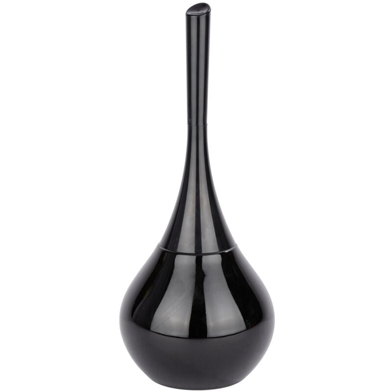 WC-Garnitur Flakon Schwarz Keramik, Keramik, Schwarz, Keramik schwarz, Kunststoff schwarz - schwarz - Wenko