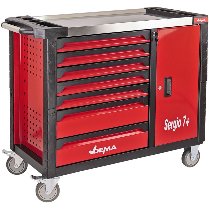 Dema - Werkstattwagen Werkzeugwagen Sergio 7+ Rollwagen mit 7 Schubladen Fahrbar Leer