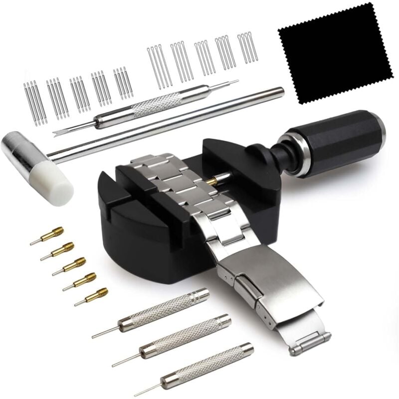 Werkzeug zur Reparatur von Uhrenarmbändern, Werkzeug zur Größenbestimmung von Uhrenarmbändern, Uhrenstift-Ersatz, Uhrenhammer, Schlagstifte (schwarz)