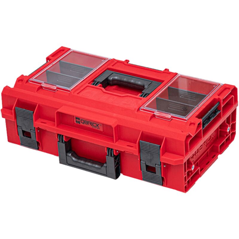 System one 200 2.0 Profi red ultra hd Custom Werkzeugkoffer modularer Organizer 585 x 385 x 190 mm 15,4 l stapelbar IP66 - Qbrick
