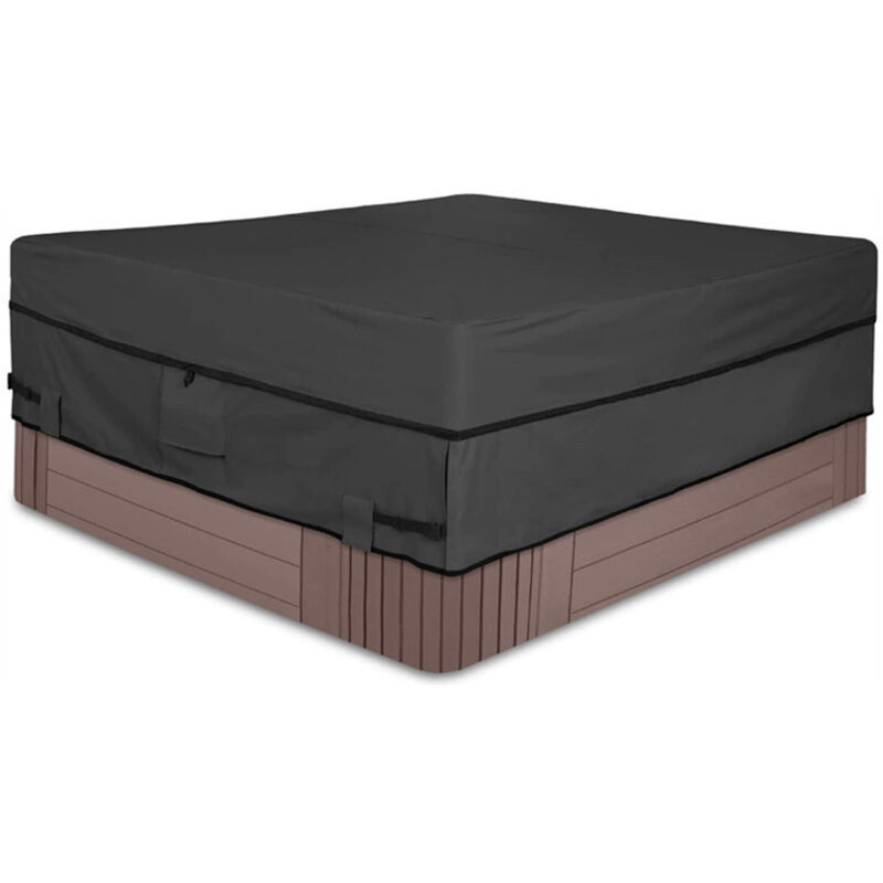 Whirlpool-Abdeckung, winddicht, wasserdicht, für den Außenbereich, Whirlpool-Abdeckung mit Belüftungsöffnungen und Schnallen (193 x 193 x 51 cm)