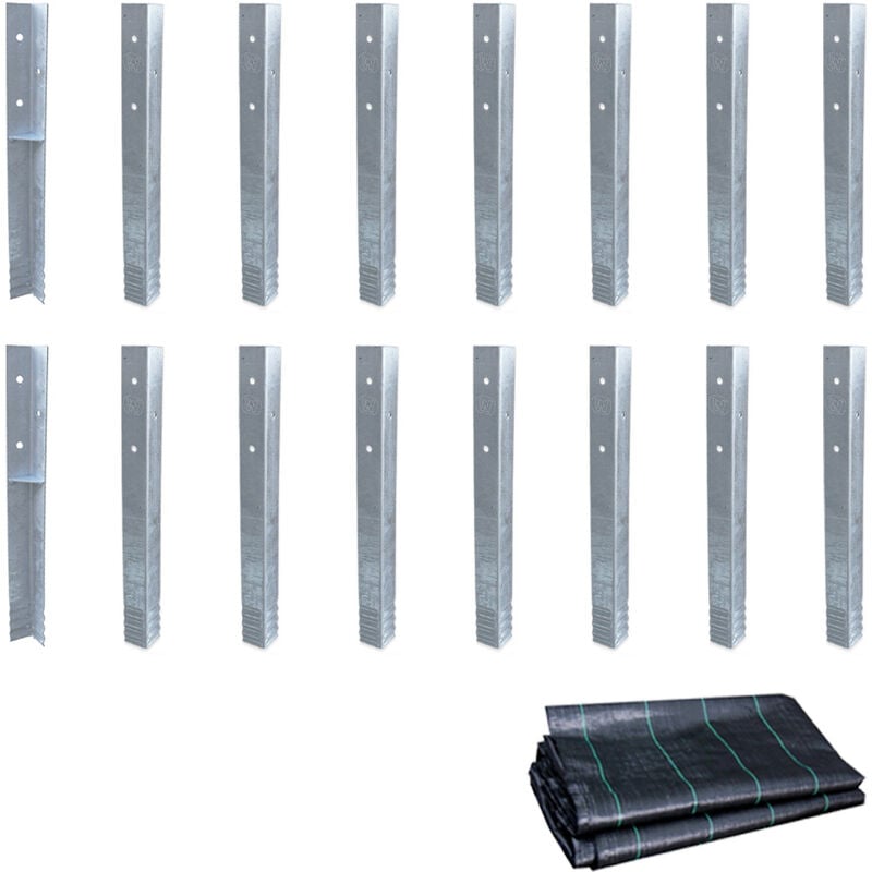 Bodenanker Erdanker Winkelanker-Set SolidLock für Spielturm & Schaukel inkl. Unkrautvlies, Anker, Pfostenanker für Klettergerüst & Gartenzaun - 16