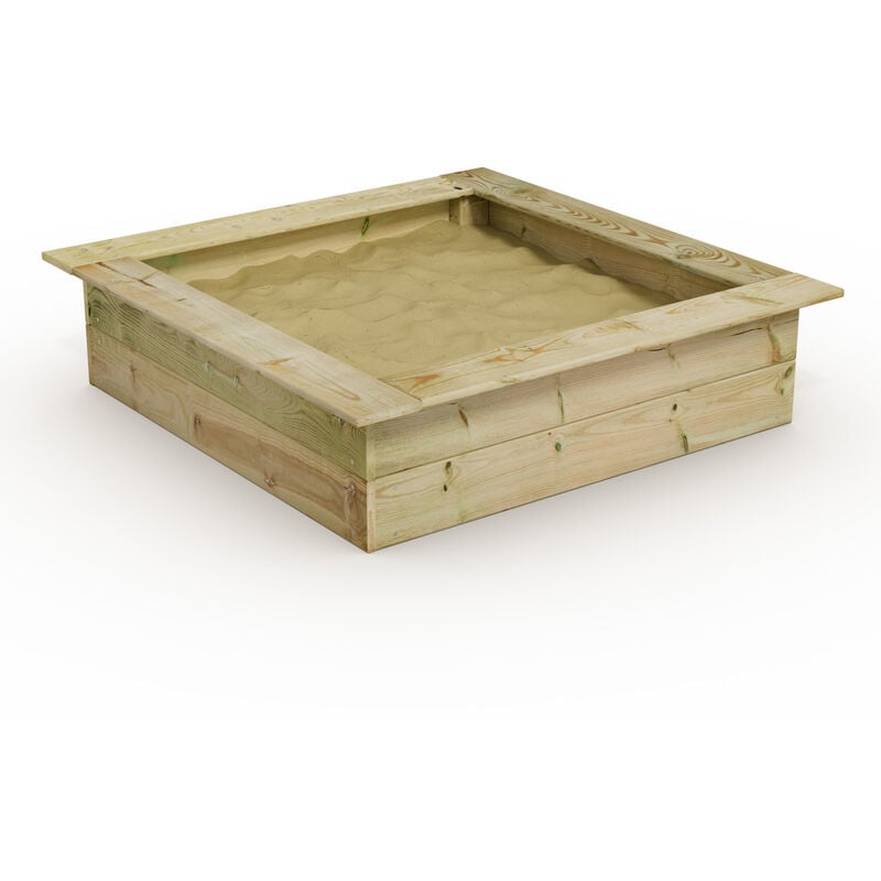 Wickey King Kong Sandkasten Sandkiste mit Sitzbank Garten Kinder Buddelkiste - 120 x 120 cm