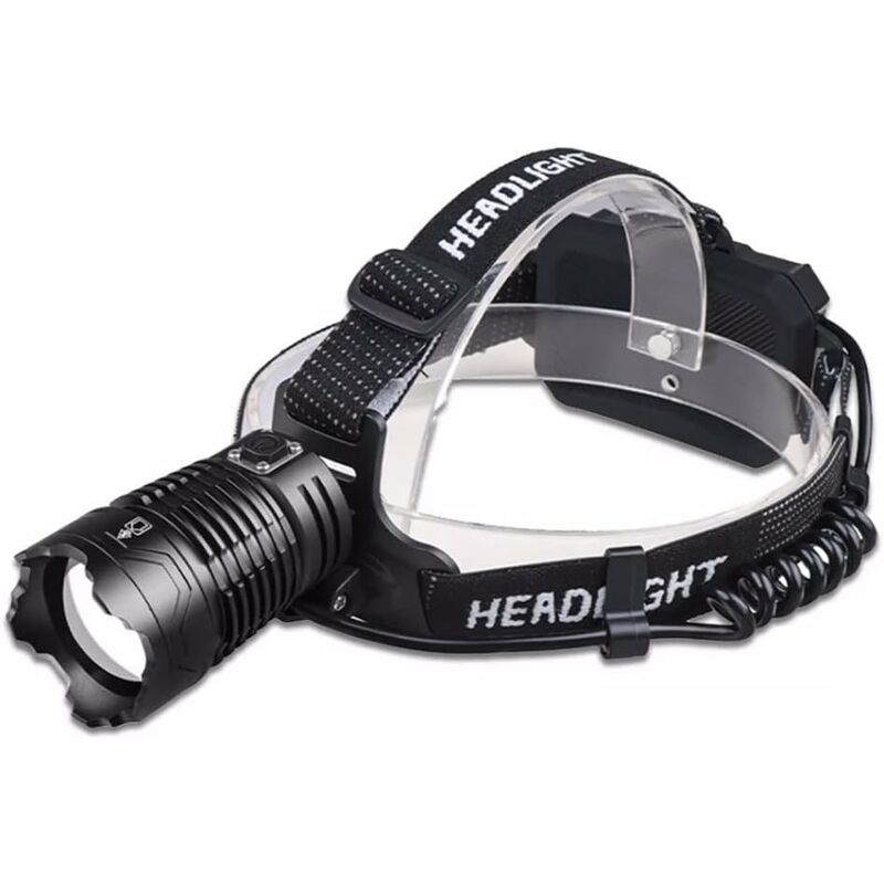 Wiederaufladbare Stirnlampe, Super Power XHP360 LED-Stirnlampe, 8000 Lumen, superhelle LED-Stirnlampe, hellstes Licht, geeignet zum Angeln und