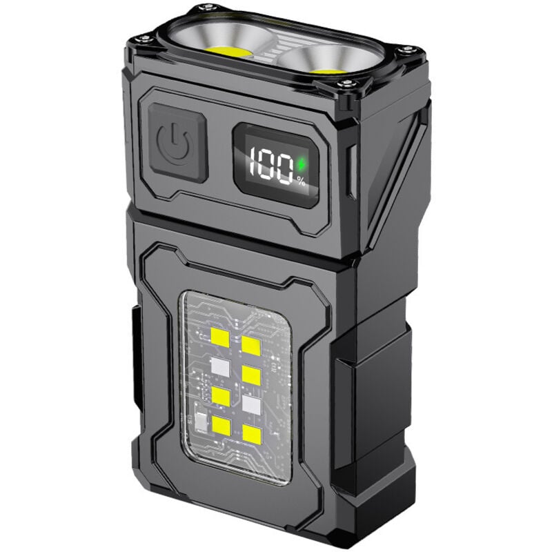 Wiederaufladbare Taschenlampe mit hoher Lumenzahl, ultrastarke Mini-LED-Taschenlampe, wiederaufladbar über USB C, kleine EDC-Taschenlampe mit 7 Modi,