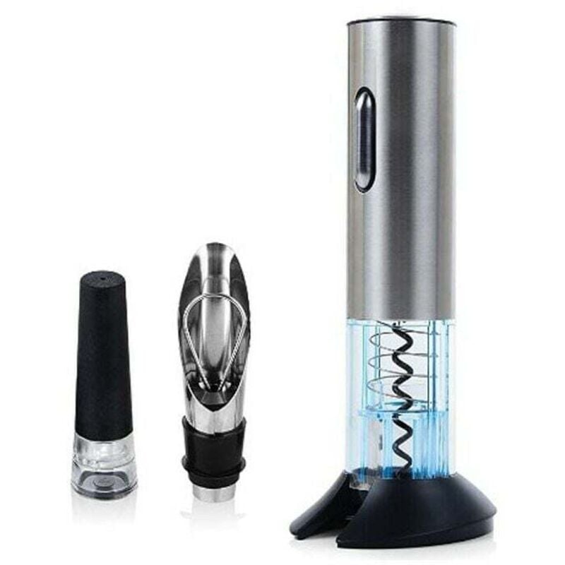 Wiederaufladbarer elektrischer Korkenzieher aus Edelstahl mit USB-Ladeanschluss – Kleiner Folienschneider, tragbar – Flaschenöffner mit