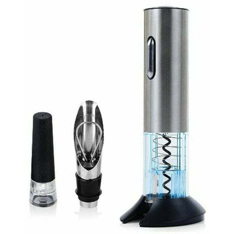Wiederaufladbarer elektrischer Korkenzieher aus Edelstahl mit USB-Ladeanschluss – Kleiner, tragbarer Folienschneider – Flaschenöffner mit